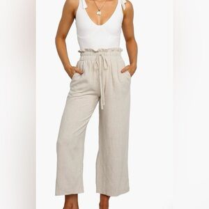 Petal and Pup Beige linen pants in a size 6.